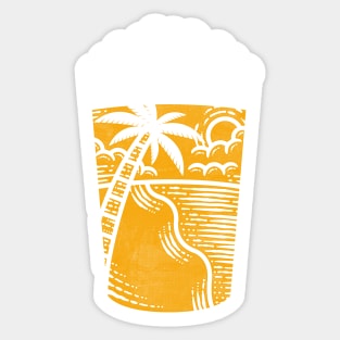 Beer Glass Summer Time Landscape Sticker
